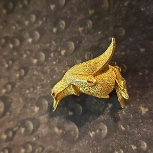 Vintage BSK Penguin Red Eyes Pin